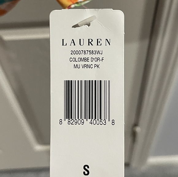 NWT Lauren Ralph Lauren Vintage Y2K Womens 100% Cotton Multicolor V Neck Tunic S - Picture 4 of 5